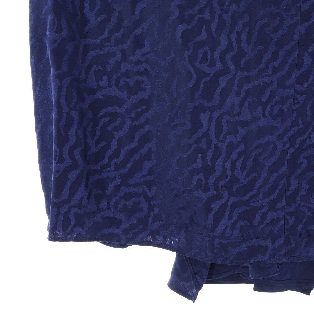 BALENCIAGA(バレンシアガ) 総柄 プリーツ シルクスカート レディース ネイビー 231586 TS287