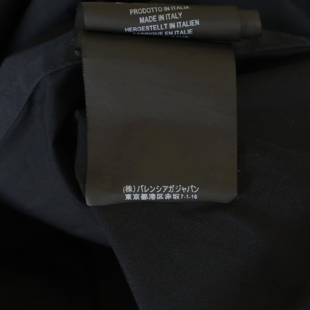 BALENCIAGA(バレンシアガ) ロゴ刺繍 スウィングカラー ロングスリーブ コットンシャツ ブラック 491851 TWB01