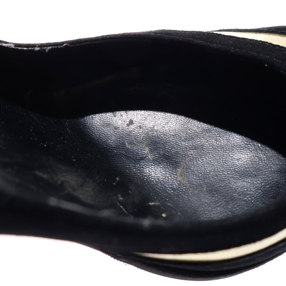 GUCCI(グッチ) スウェードレザー ハイヒール パンプス レディース ブラック/ゴールド 202930