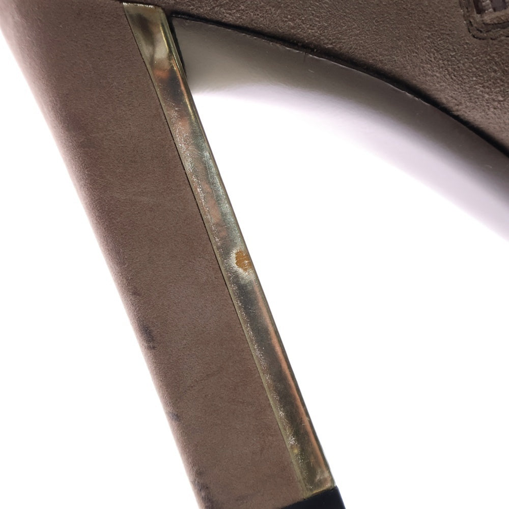 GUCCI(グッチ) サークルスタッズ スウェードレザーヒールブーツ レディース ベージュ 247670