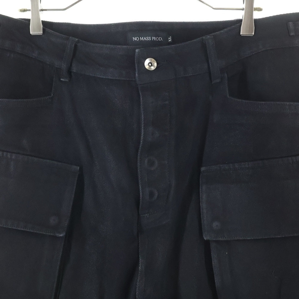 NO MASS PROD(ノーマスブロッド) 010GLM BAGGY DENIM SHORTS バギー デニムショーツ ハーフパンツ ブラック