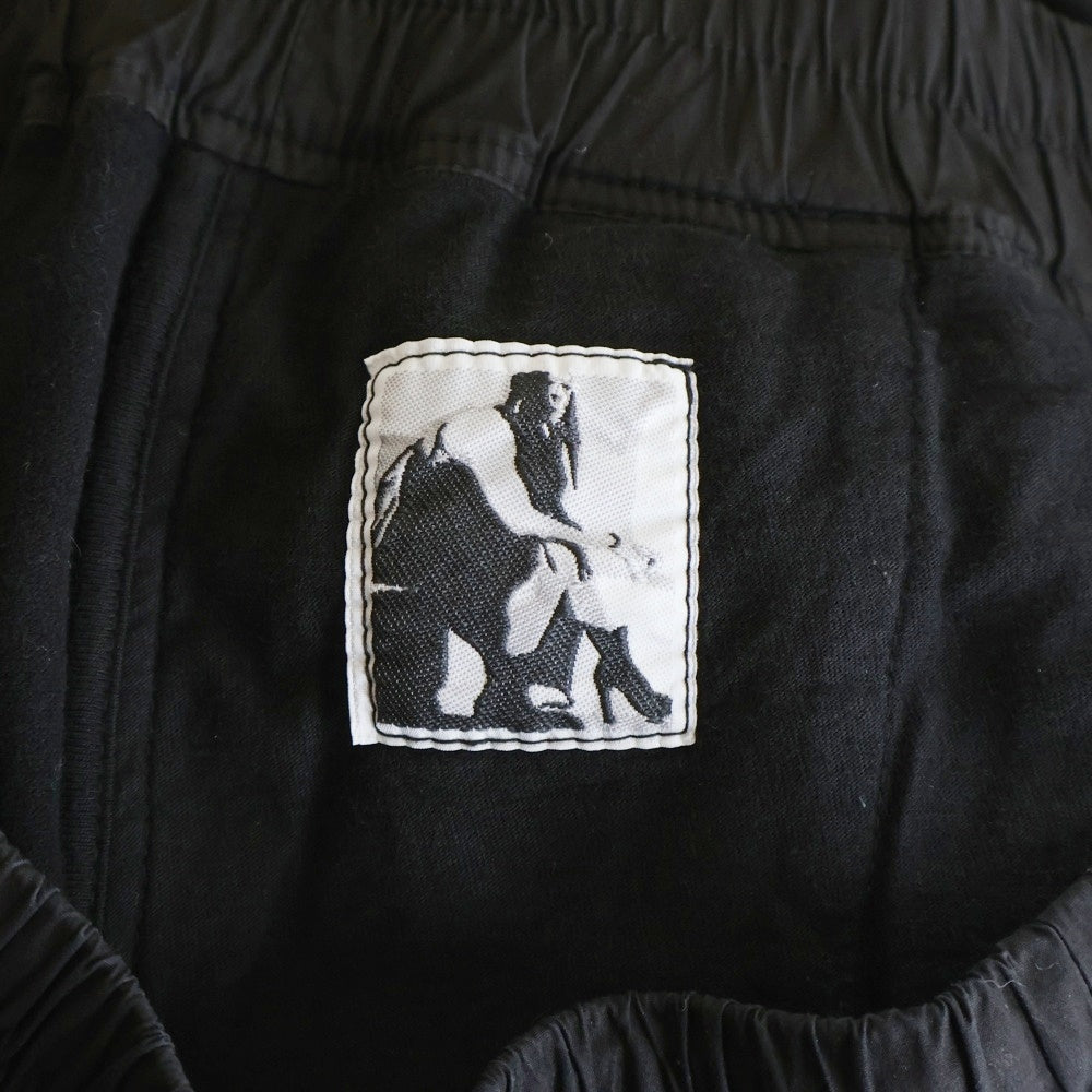 Rick Owens DRKSHDW(リックオウエンス ダークシャドウ) 25SS GETH BELAS ゲスベラ ドローストリング コットン スウェット ワイドパンツ ブラック DU01E3378-RIG