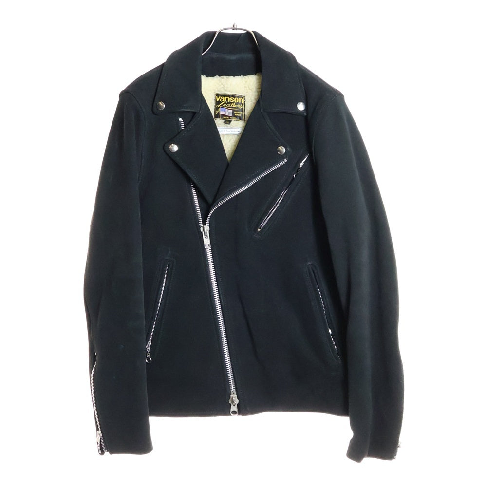 VANSON(バンソン) 16AW ×Ron Herman EXCLUSIVE ロンハーマン エクスクルーシブ 裏ボア スエードカウレザー ダブルライダースジャケット ブラック 21188