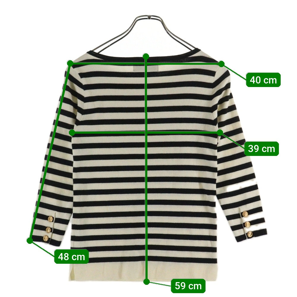 Deuxieme Classe(ドゥーズィエムクラス) クルーネックボーダーニット レディース ブラック/ホワイト 13-080-500-4220-3-0