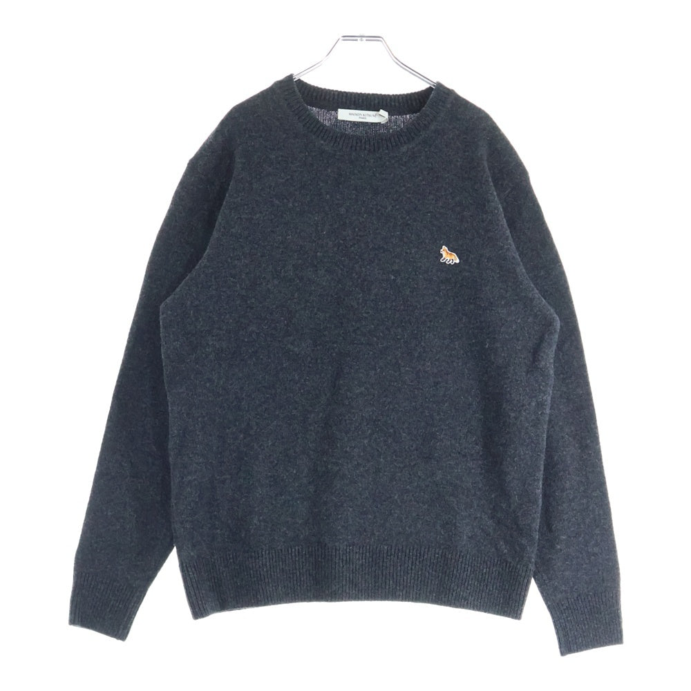 MAISON KITSUNE(メゾンキツネ) フォックスワッペン ニットセーター グレー HM00502KT1006