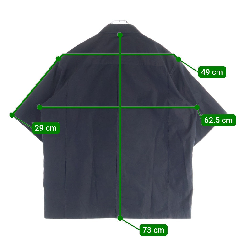 AURALEE(オーラリー) 21SS WASHED FINX RIPSTOP CHAMBRAY HALF SLEEVED SHIRTS リップストップ シャンブレー 半袖シャツ ブラック A21SS02FL