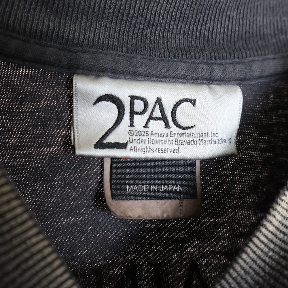 SAINT MICHAEL(セントマイケル) 25SS 2PAC 2PC_SS TEE 2パック フォトプリント ヴィンテージ加工 半袖Tシャツ ブラック SM-HR8-0000-C14