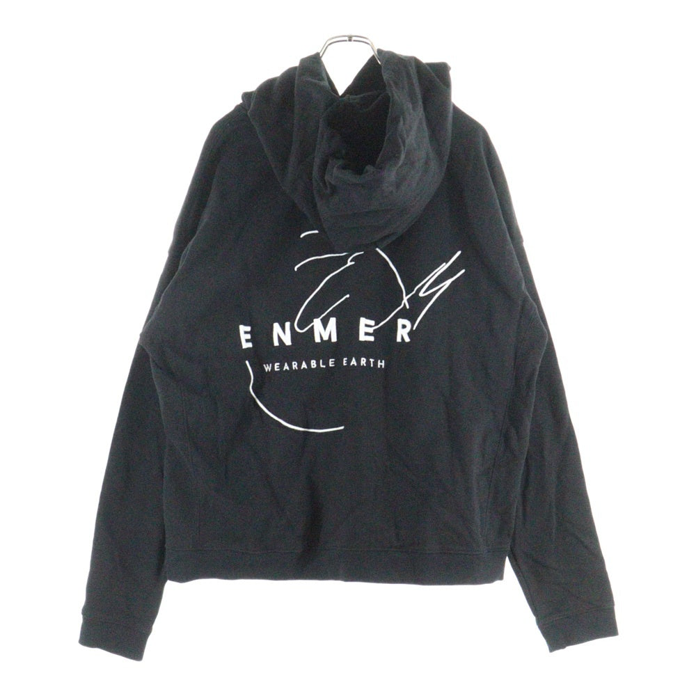 ENMER(エンメール) ロゴ刺繍 プルオーバーパーカー フーディー スウェット ブラック