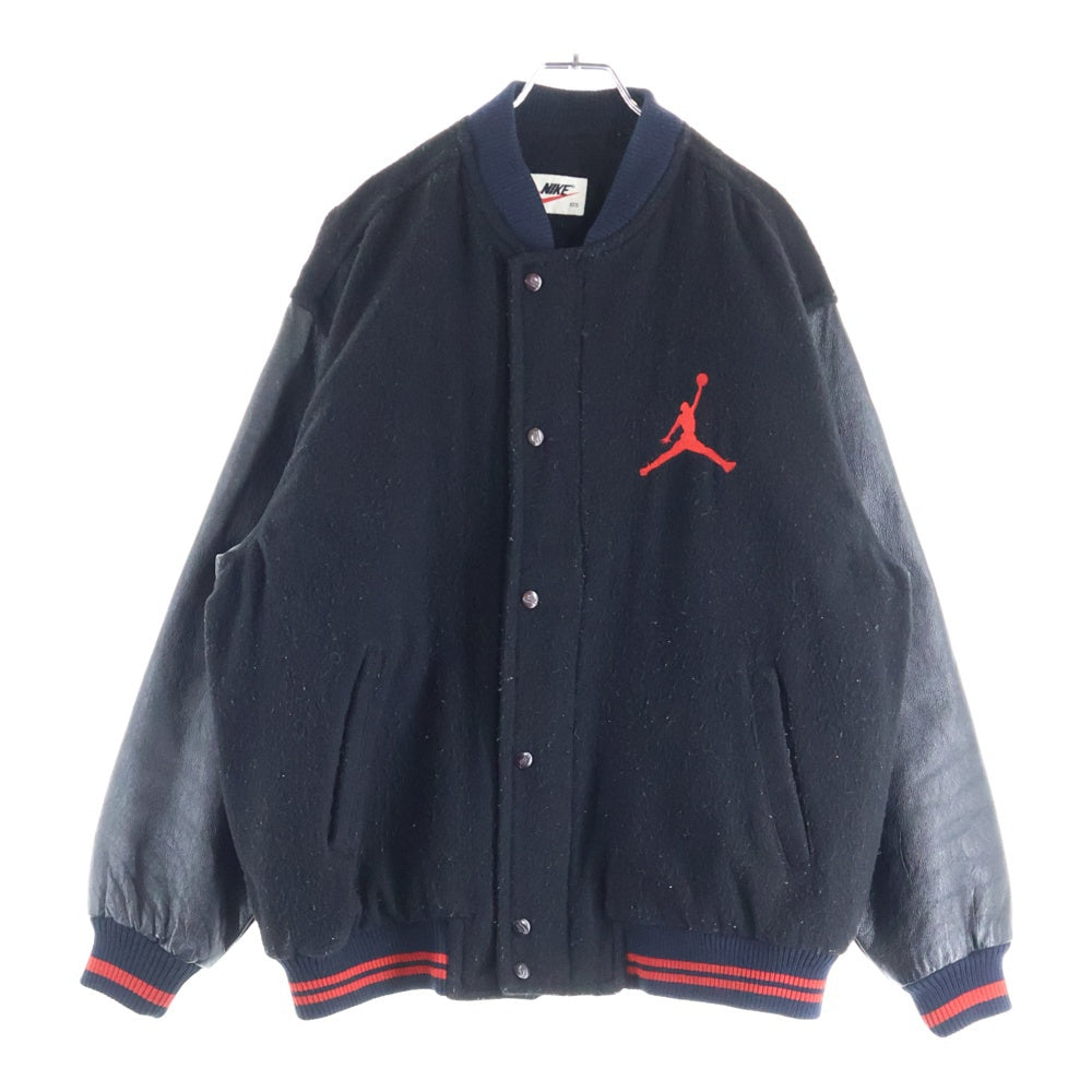 NIKE(ナイキ) VINTAGE JORDAN ヴィンテージ ジョーダン レザー切り替え ウール バーシティジャケット ブラック/レッド SK-K51