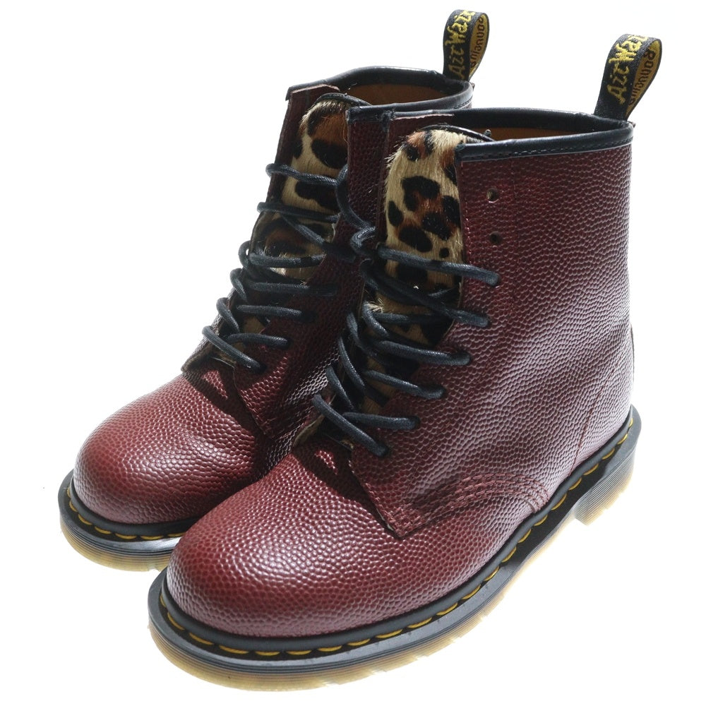 Dr.Martens(ドクターマーチン) ×Stussy 8 Eye Boot Cherry Red ステューシー 8ホール レザーブーツ ハイカットシューズ レディース レッド 22083600