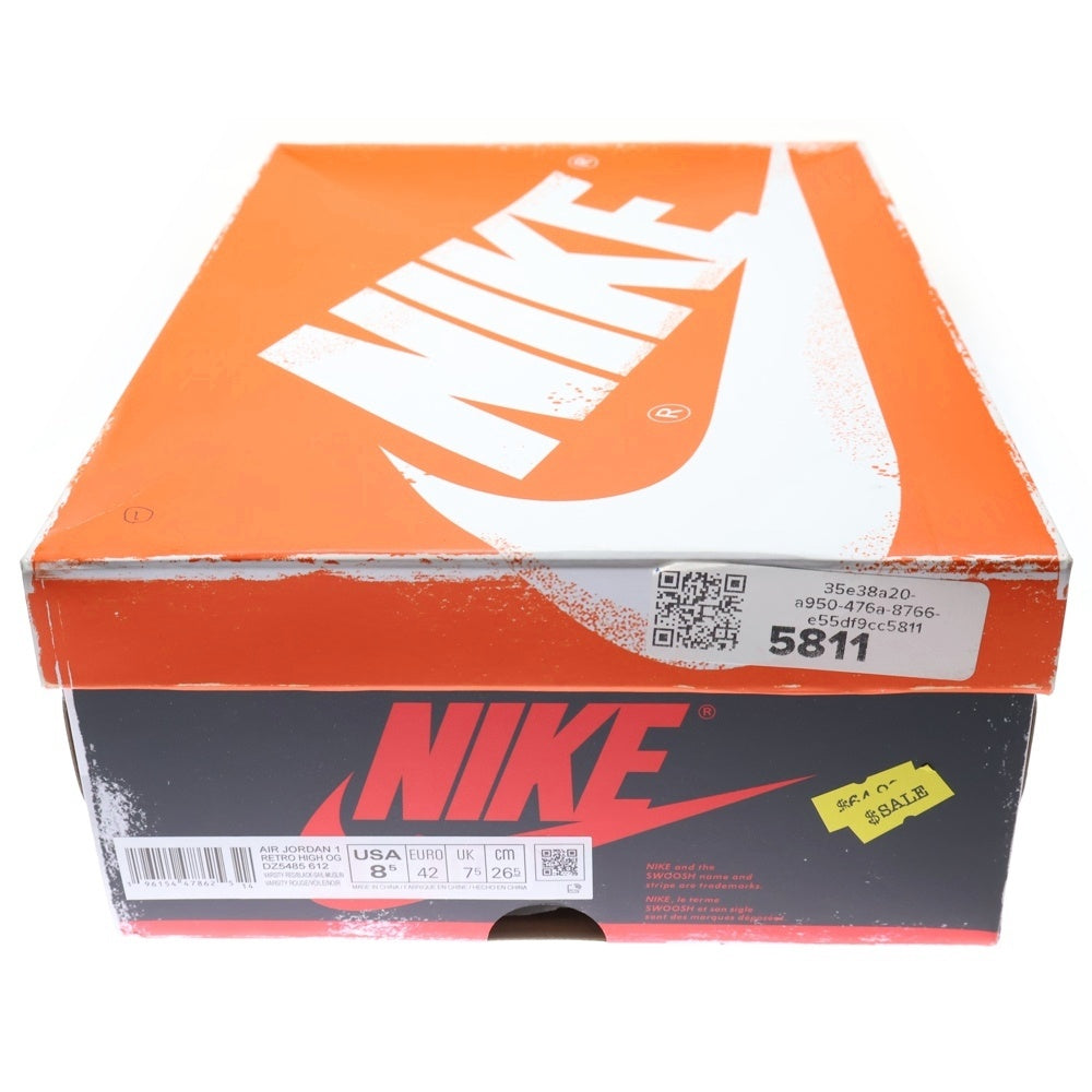 NIKE(ナイキ) AIR JORDAN 1 LOST&FOUND エアジョーダン1 ロスト&ファウンド シカゴ ハイカットスニーカー ホワイト/レッド US8.5/26.5cm DZ5485-612