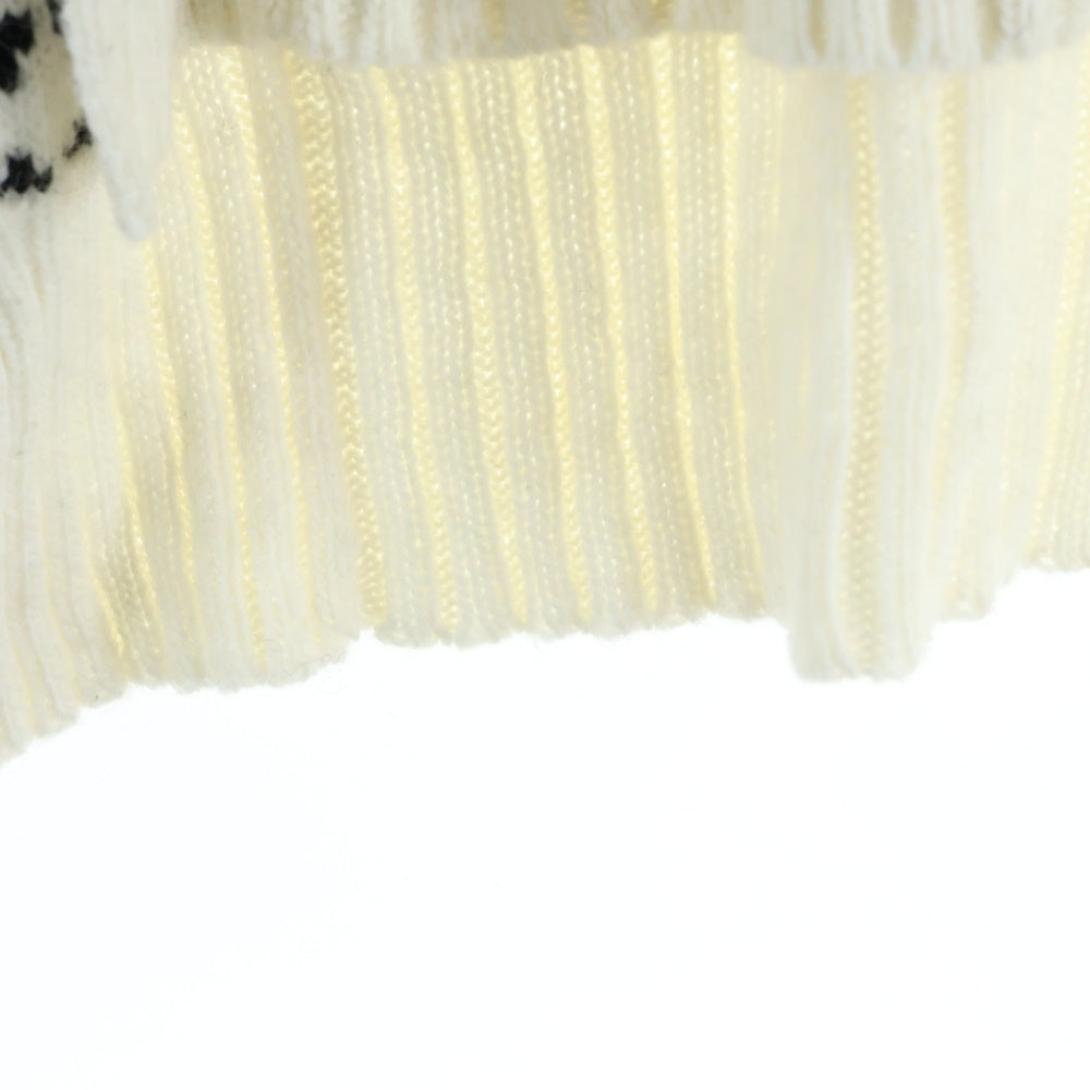 MM6 Maison Margiela(エムエムシックスメゾンマルジェラ) 21AW インサイドアウト ハイネック アクリル ニットセーター 総柄 ホワイト/ブラック S62GP0051