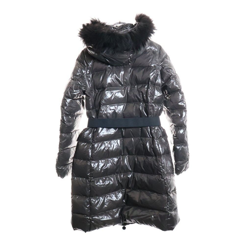 MONCLER(モンクレール) ファー フディー ダウン コート ジャケット ダークグレー レディース