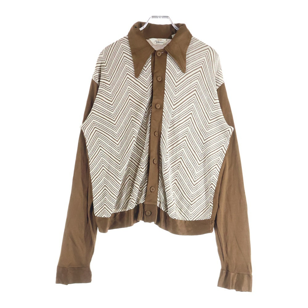 VINTAGE(ヴィンテージ) 70-80S LE CHEVRON ヴィンテージ 長袖 ニットカーディガン ブラウン