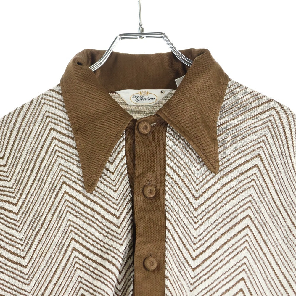 VINTAGE(ヴィンテージ) 70-80S LE CHEVRON ヴィンテージ 長袖 ニットカーディガン ブラウン