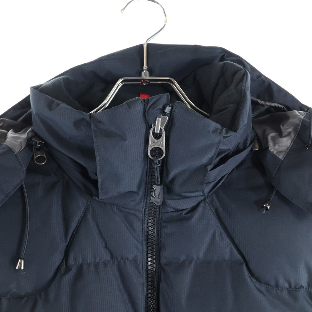 POLO RALPH LAUREN(ポロラルフローレン) ポニー ロゴエンブロイダリー フーデッド ナイロン ダウンベスト ジャケット ネイビー