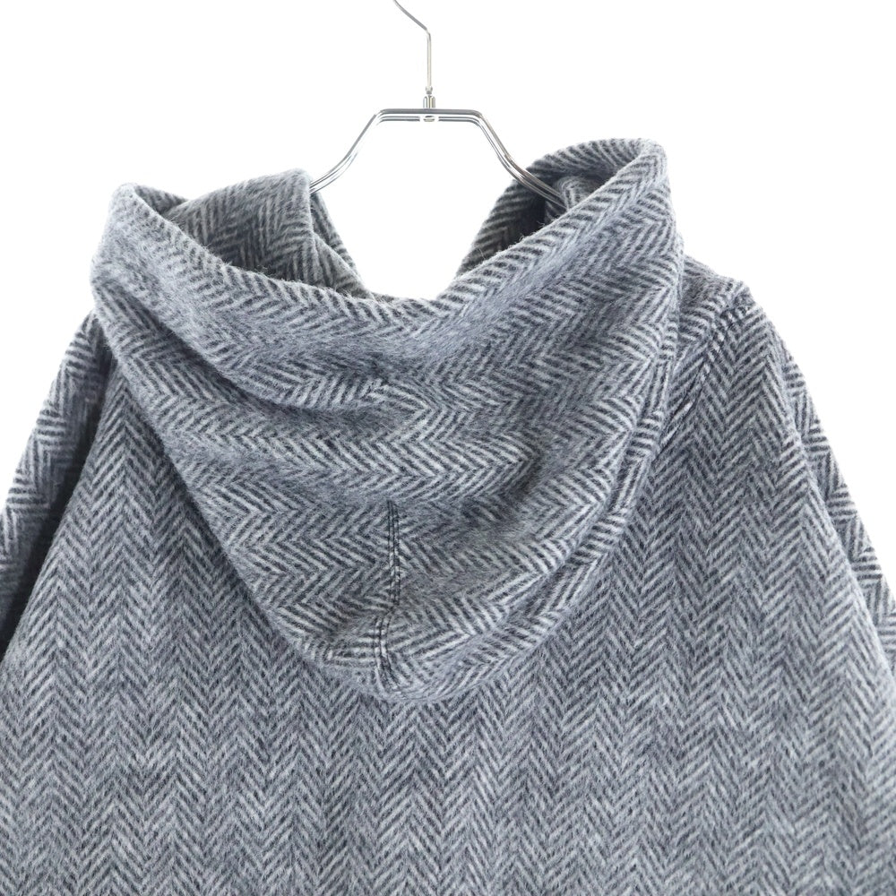 1 PIU 1 UGUALE 3(ウノピゥウノウグァーレトレ) AUTHENTIC PARKA オーセンティック ヘリンボーン プルオーバースウェットパーカー フーディー グレー/ブラック MRB698 WOL165