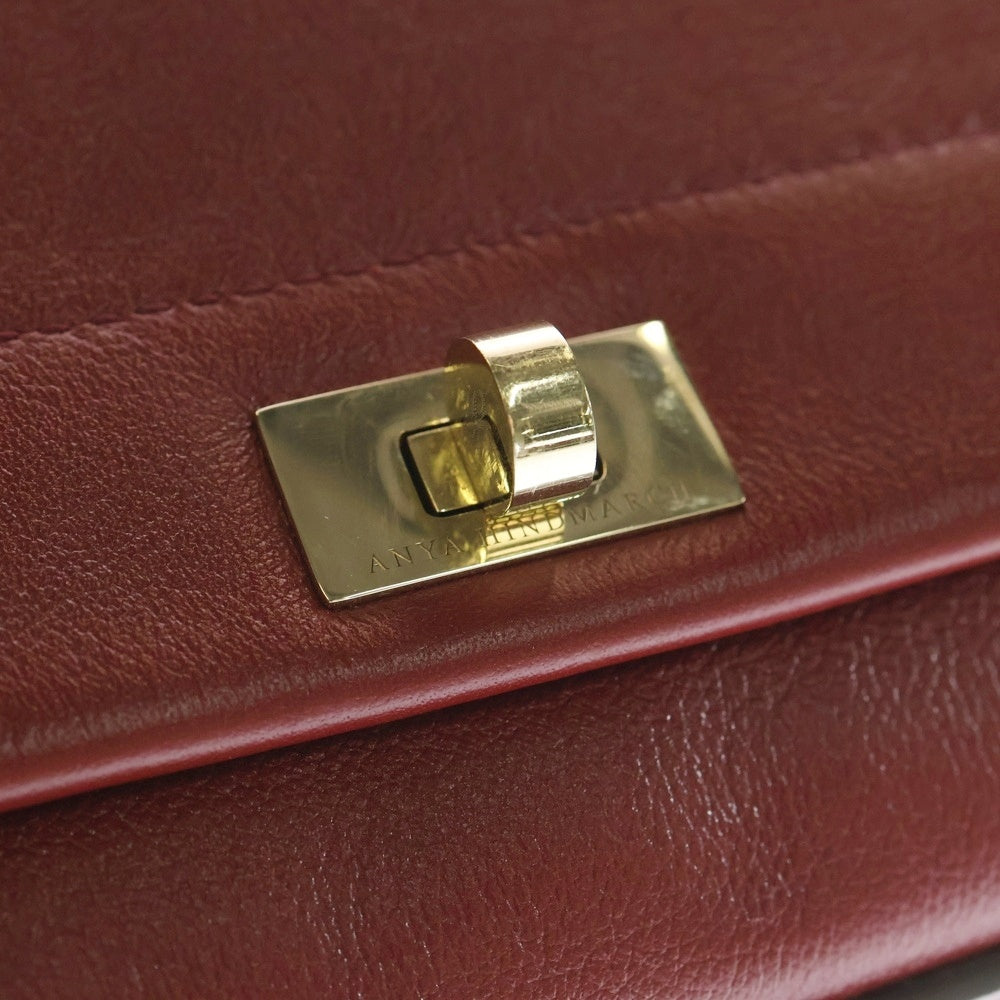 Anya Hindmarch(アニヤハインドマーチ) mortimer cross body モーティマー クロスボディ レザー ショルダー バッグ レッド レディース