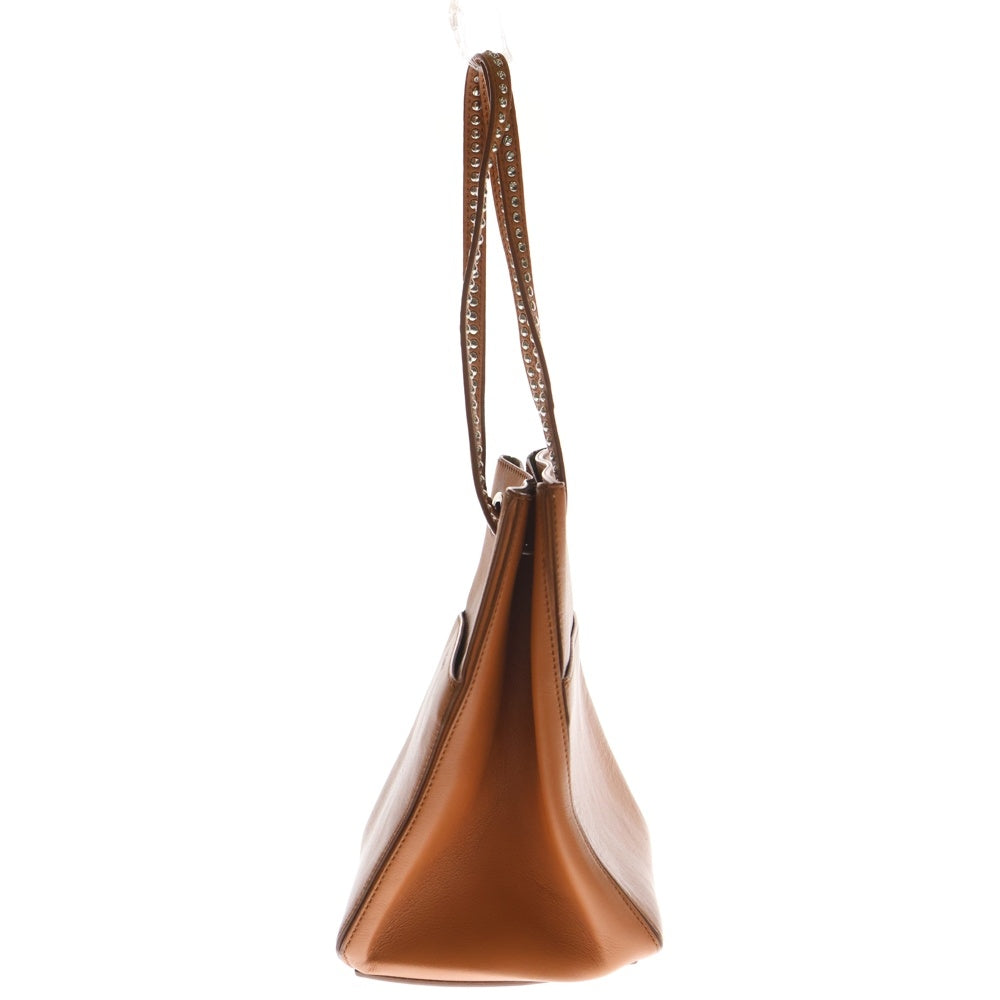 J&M DAVIDSON(ジェイアンドエムデヴィッドソン) 2×4 ツーバイフォー スタッズ レザー ハンドバッグ ブラウン レディース