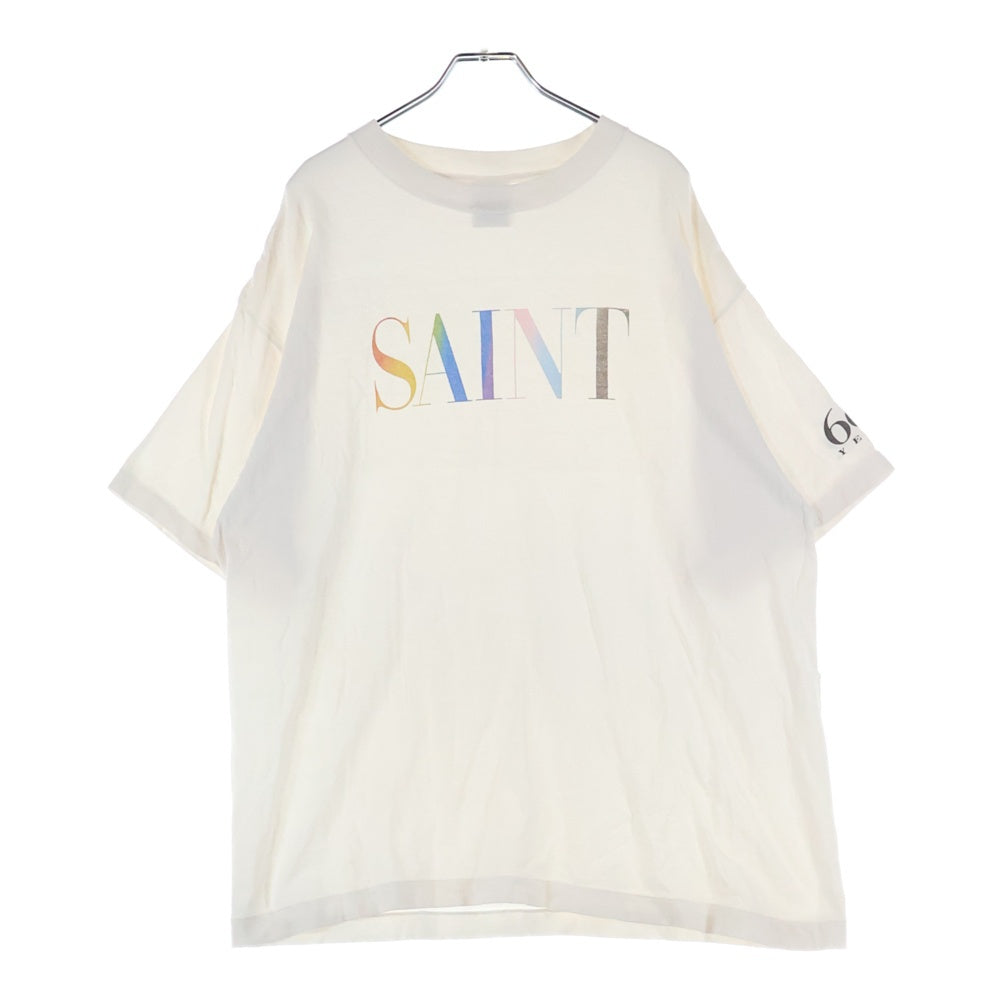 SAINT MICHAEL(セントマイケル) 24AW RAINBOW SAINT TEE ロゴプリントTシャツ ホワイト SM-YS1-0000-007
