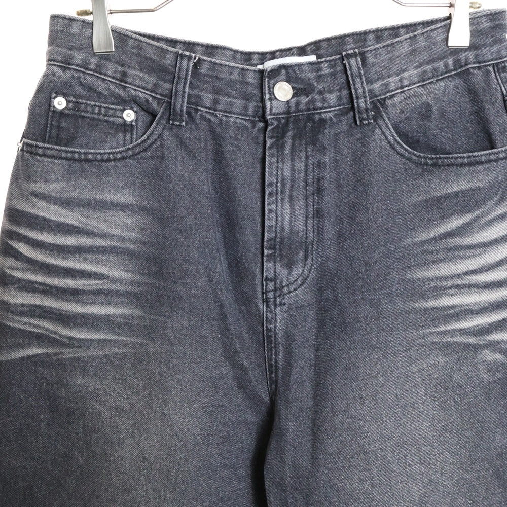 PERSON INTENTION(パーソン インテンション) ダメージ加工 マルチポケット ジップアップ デニムパンツ ブラック