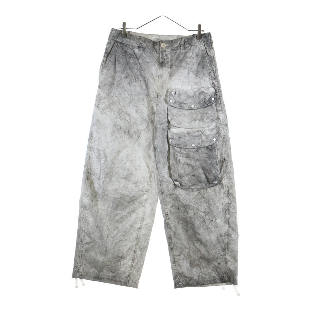 Ten C(テンシー) CARGO TASCONATO カーゴ タスコナート マルチポケット 総柄 ジップアップ ナイロンパンツ ブラック/ホワイト TC-S24-0000-212