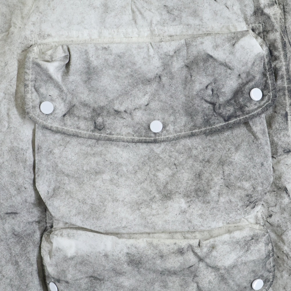 Ten C(テンシー) CARGO TASCONATO カーゴ タスコナート マルチポケット 総柄 ジップアップ ナイロンパンツ ブラック/ホワイト TC-S24-0000-212