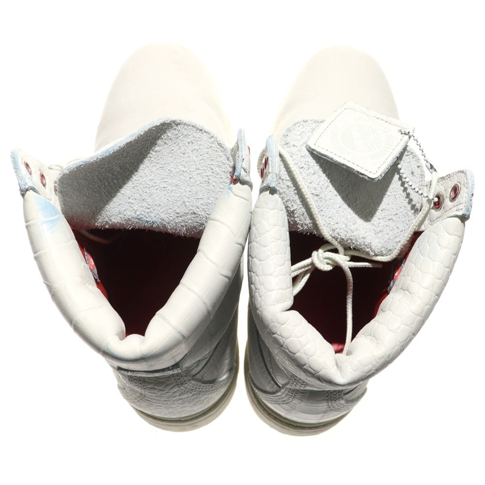 Timberland(ティンバーランド) 6INCH PREMIUM BOOTS WHITE EXOTIC CROCODILE 6インチ プレミアム クロコ型押し レースアップブーツ ホワイト A1P9Q A18