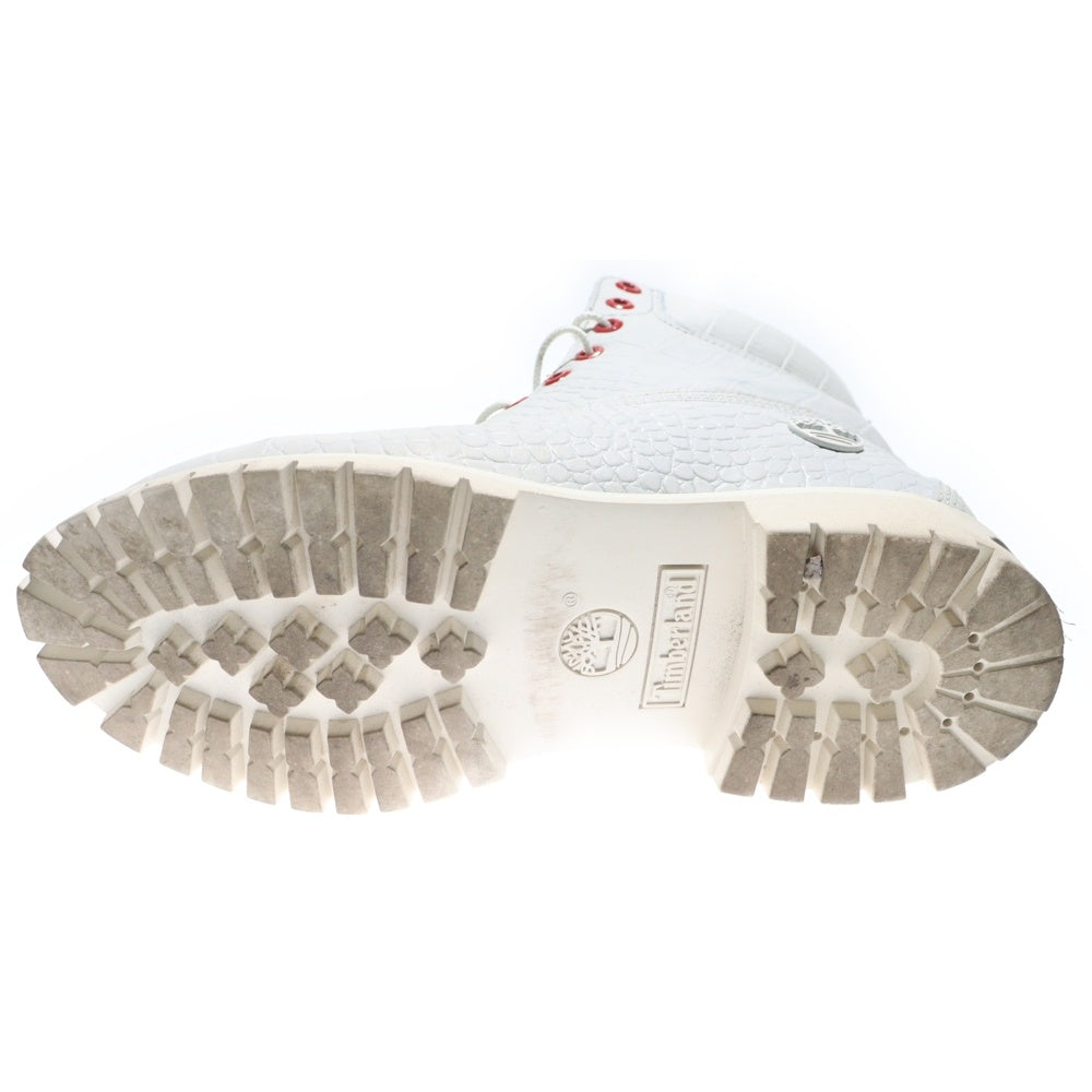 Timberland(ティンバーランド) 6INCH PREMIUM BOOTS WHITE EXOTIC CROCODILE 6インチ プレミアム クロコ型押し レースアップブーツ ホワイト A1P9Q A18
