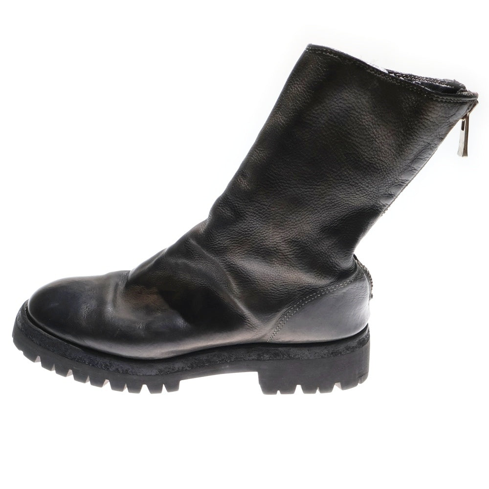 GUIDI(グイディ) Back Zip Boots バックジップ ハイカット レザーブーツ レディース ブラック