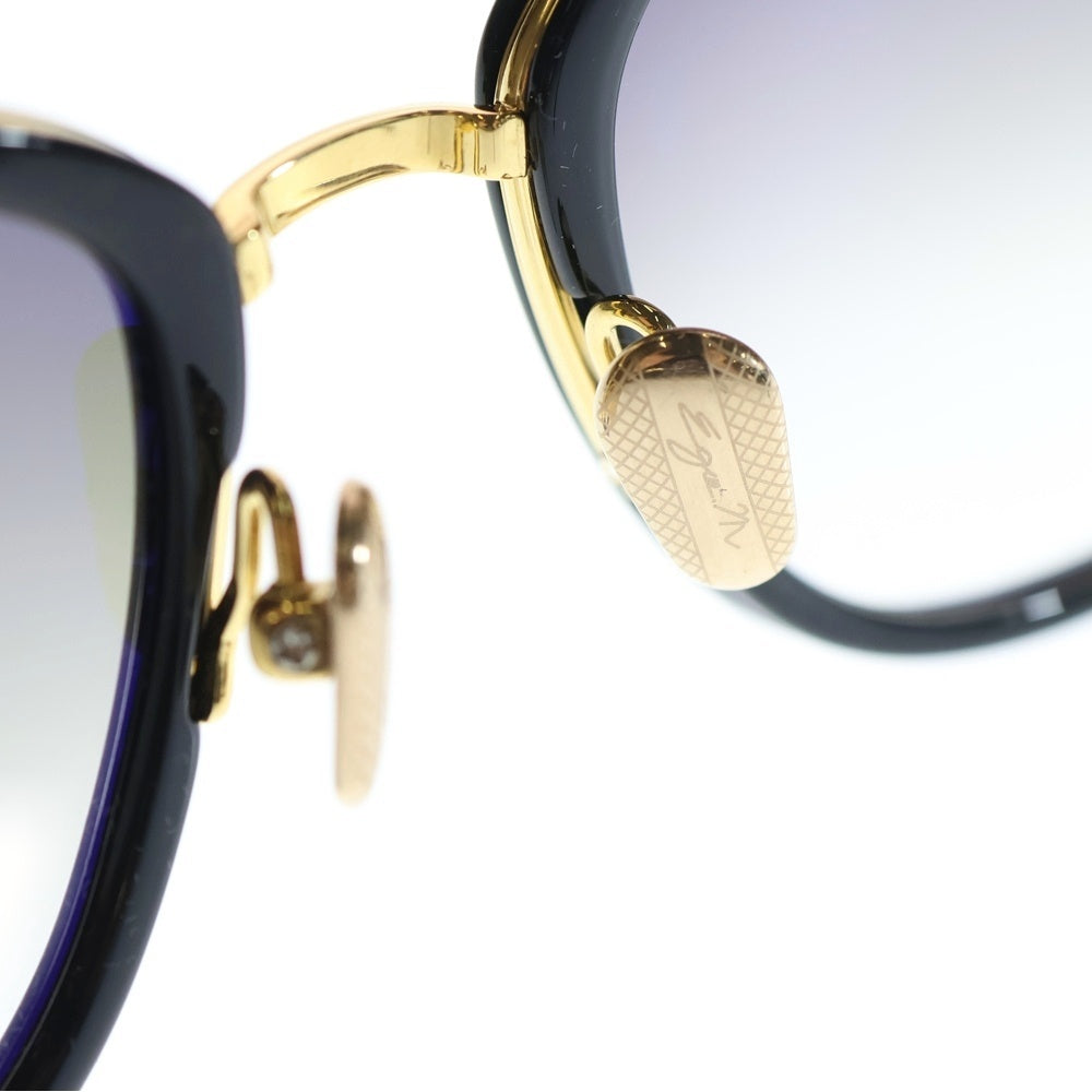 NO BRAND(ノーブランド) Eque.M/イークエエム Venus II ラウンドシェイプ チタンフレーム カラーレンズ サングラス メガネ 眼鏡 ブラック/ゴールド