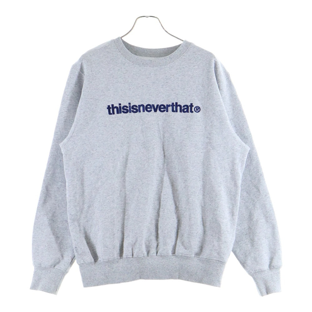 THISISNEVERTHAT(ディスイズネバーザット) T-LOGO CREWNECK Tロゴエンブロイダリー クルーネック スウェットトレーナー グレー TN220TSWCW01