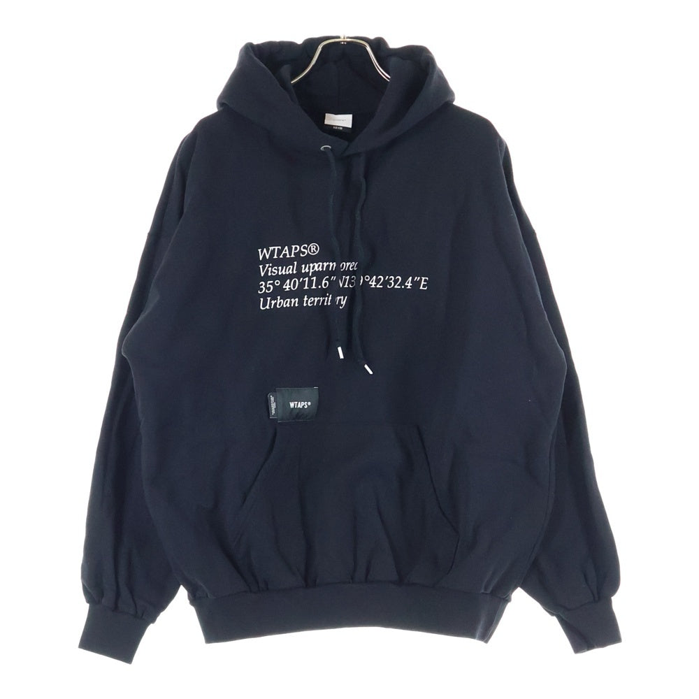 WTAPS(ダブルタップス) 24AW PMY HOODY フロントロゴプリント スウェット プルオーバーパーカー ブラック 242ATDT-HPM02S