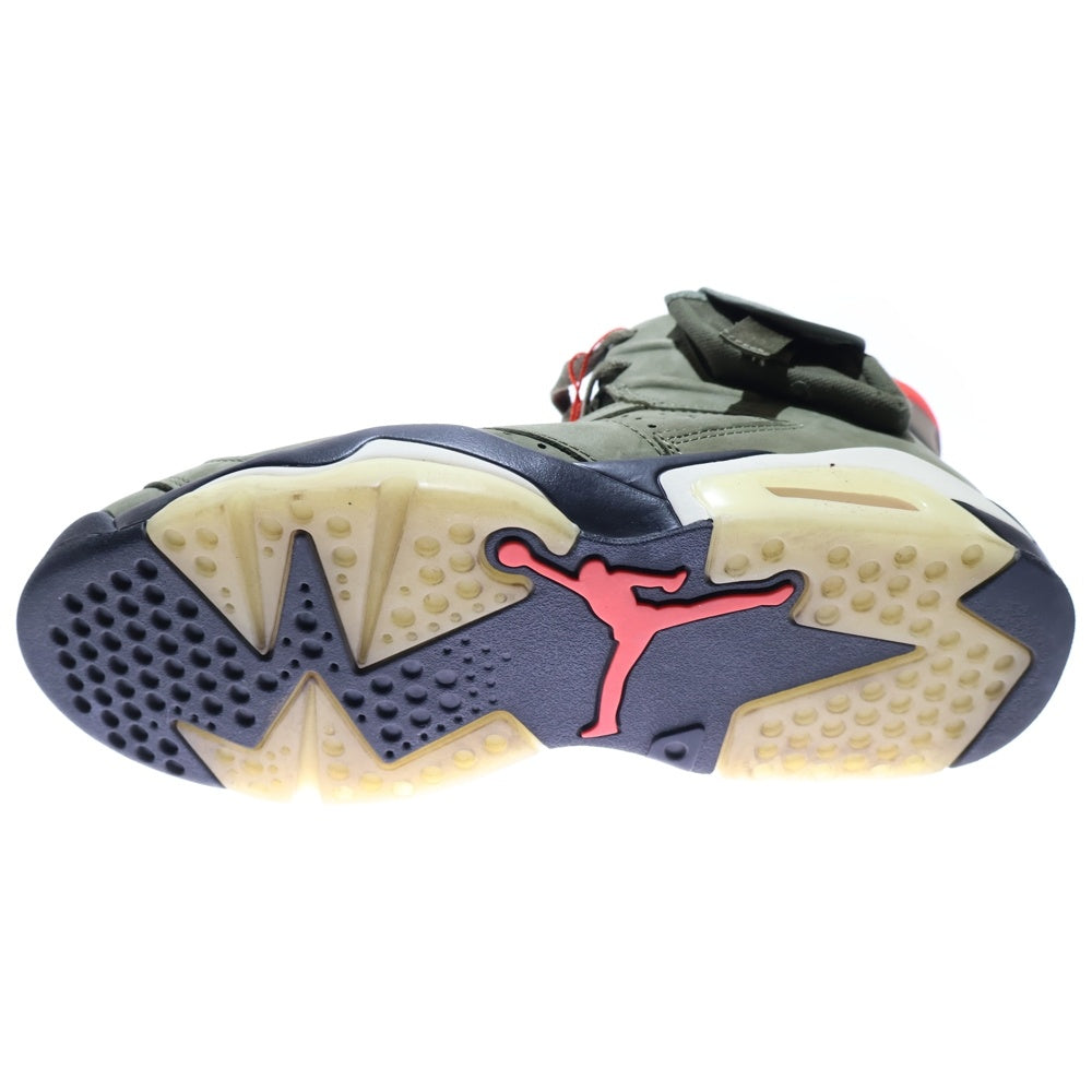 NIKE(ナイキ) ×TRAVIS SCOTT AIR JORDAN 6 RETRO SP MEDIUM OLIVE トラヴィススコット エアジョーダン ミディアム オリーブ ハイカットスニーカー US8/26cm CN1084-200