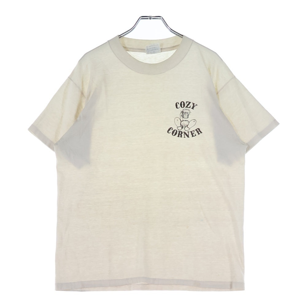 VINTAGE(ヴィンテージ) 80S VINTAGE COZY CORNER HANES ヴィンテージ USA製 フロントプリント クルーネック 半袖Tシャツ カットソー ホワイト