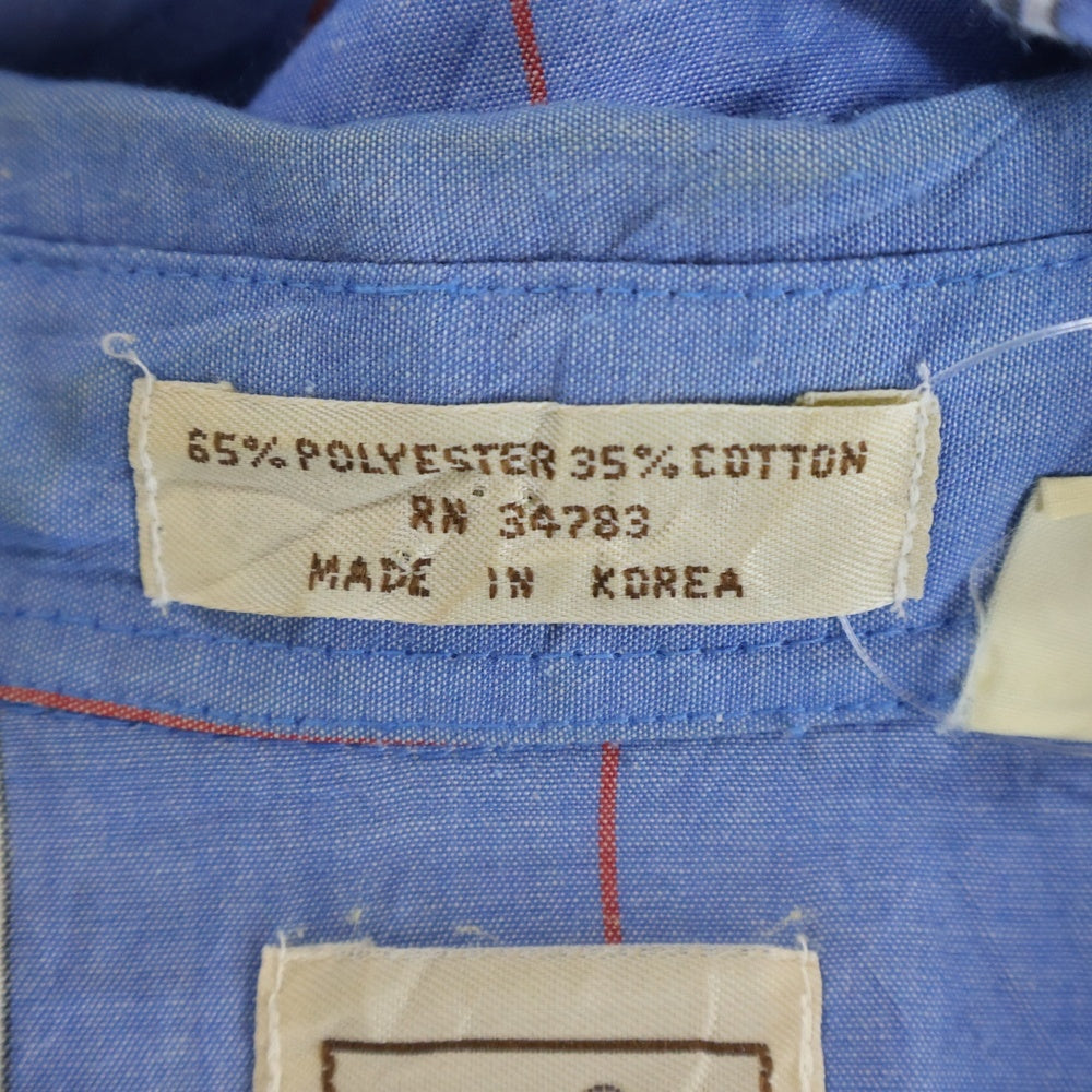 LEE(リー) 80S VINTAGE ヴィンテージ 白タグ ストライプ柄 長袖ウェスタンシャツ ブルー