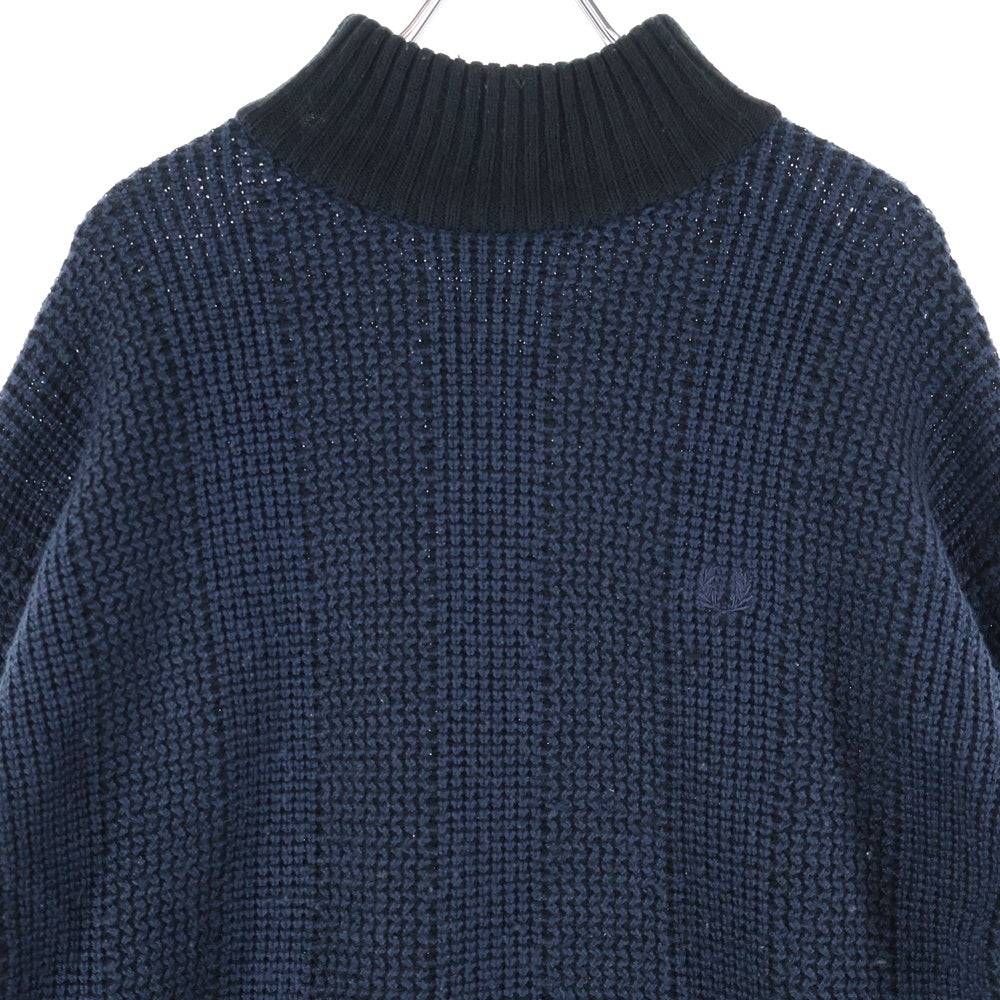 FRED PERRY(フレッドペリー) ロゴ刺繍 アクリルウールニット セーター ネイビー 185875