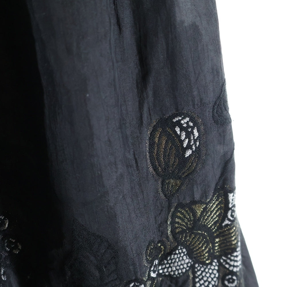 NO BRAND(ノーブランド) GIANNI LO GIUDICE ジャンニロジュディチェ フラワーエンブロイダリー ロングスカート ブラック レディース NQHAV-12530
