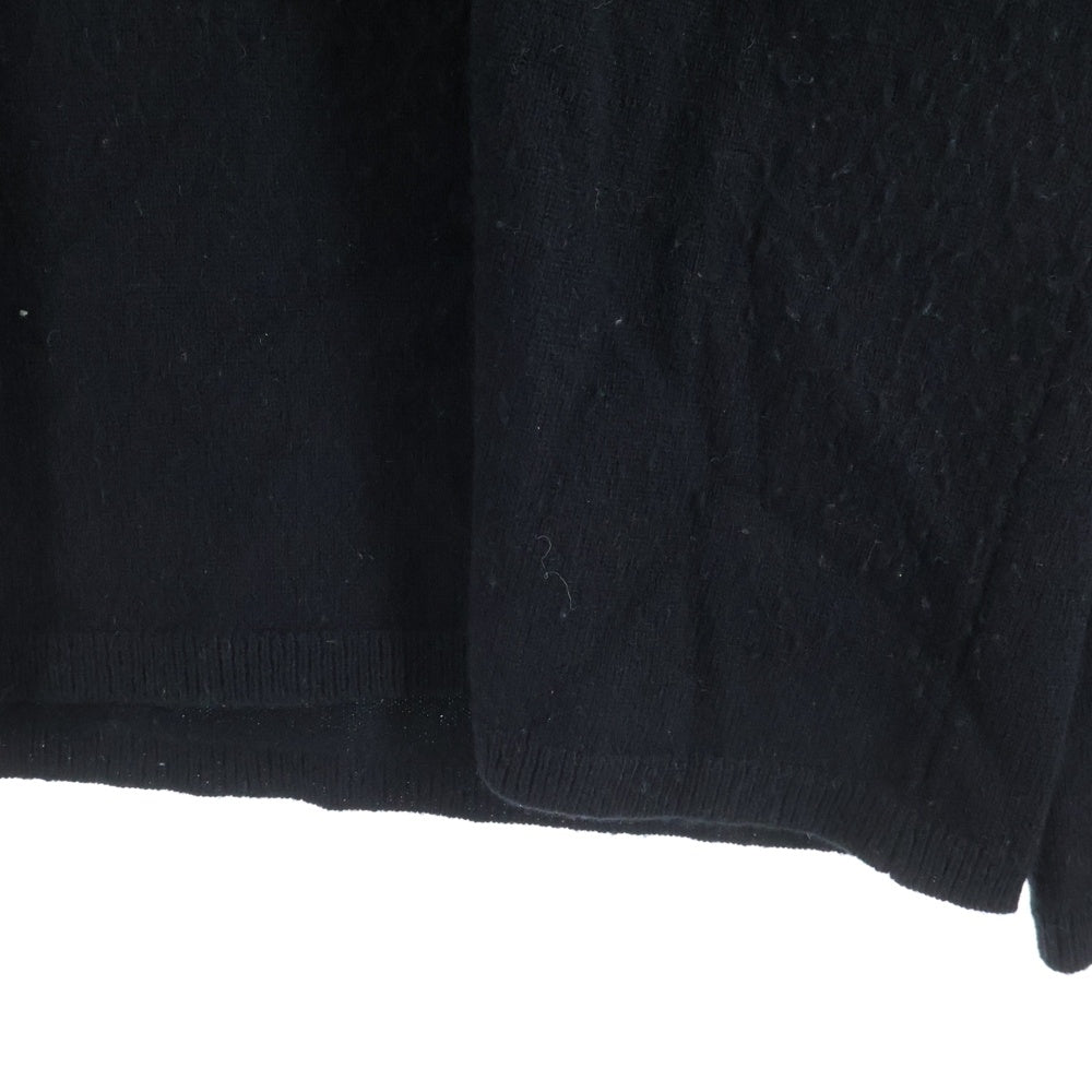 COMME des GARCONS SHIRT(コムデギャルソンシャツ) WOOL JERSEY GAUGE12 LIVE FREE EMBROIDERY ウール ジャージー ゲージトゥエルブ リブフリー エンブロイダリー ニット セーター ブラック FN-N003