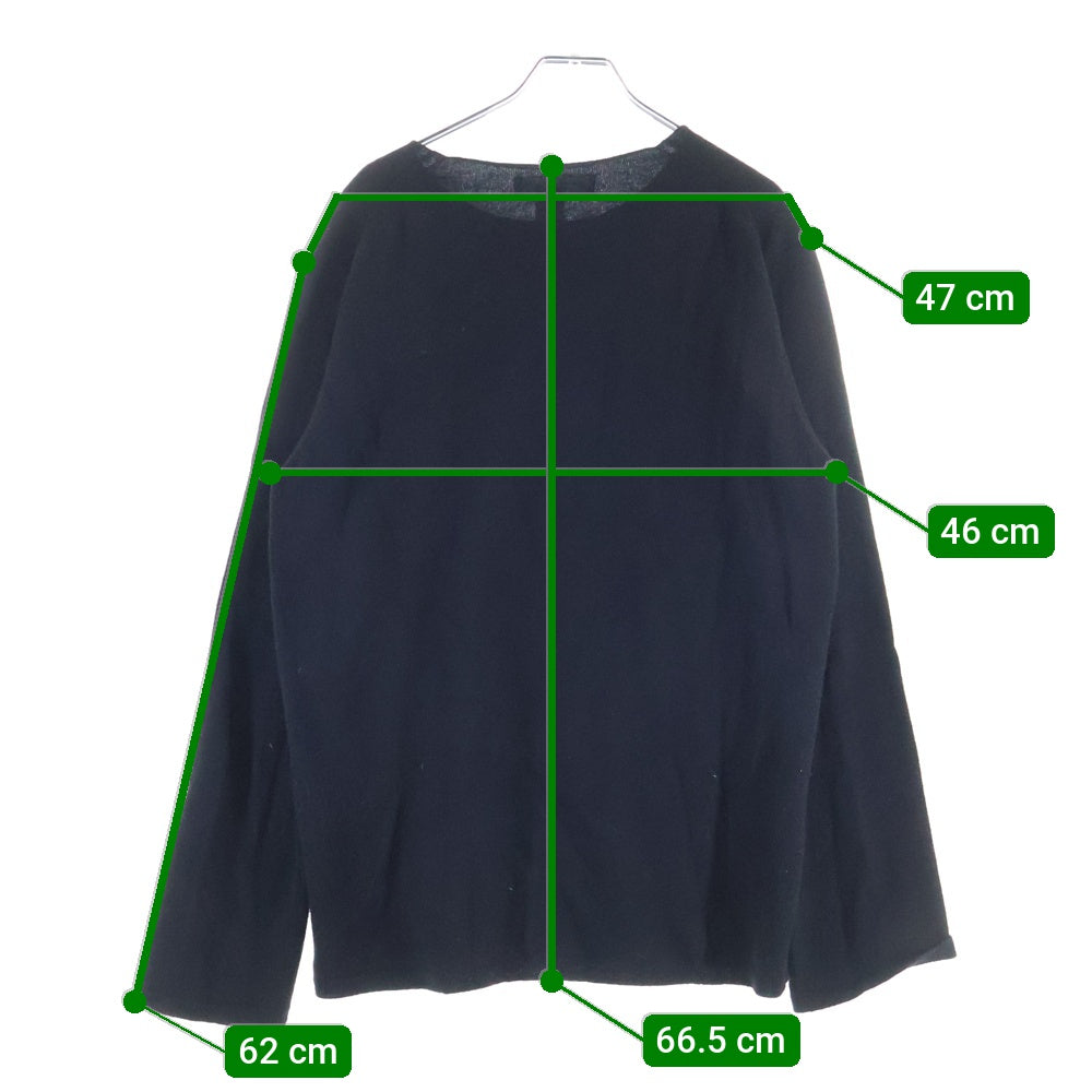 COMME des GARCONS SHIRT(コムデギャルソンシャツ) WOOL JERSEY GAUGE12 LIVE FREE EMBROIDERY ウール ジャージー ゲージトゥエルブ リブフリー エンブロイダリー ニット セーター ブラック FN-N003