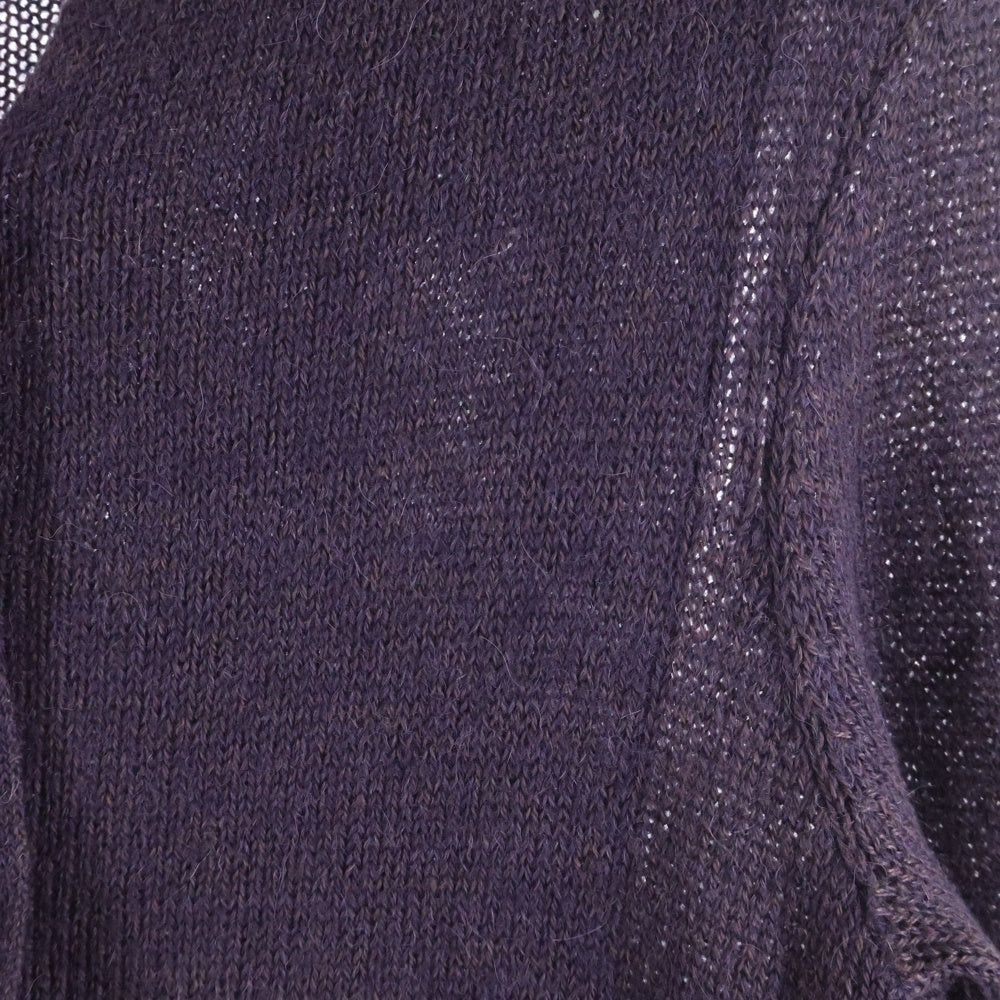 Y's(ワイズ) 17AW ウール混 ノーカラー ニットカーディガン レディース パープル YL-K89-577