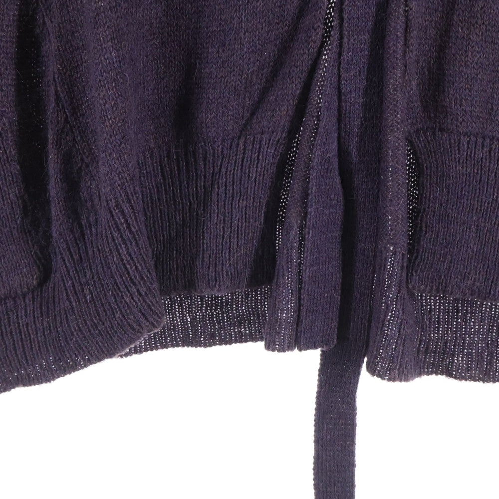 Y's(ワイズ) 17AW ウール混 ノーカラー ニットカーディガン レディース パープル YL-K89-577