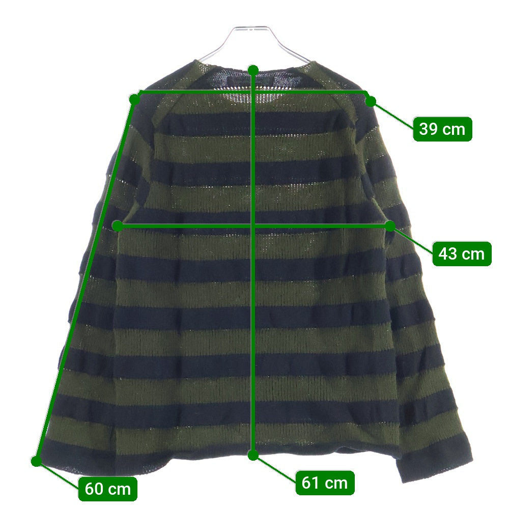 COMME des GARCONS COMME des GARCONS(コムデギャルソンコムデギャルソン) 23AW AD2023 ボーダー ウールニット セーター グリーン/ネイビー レディース RL-N507