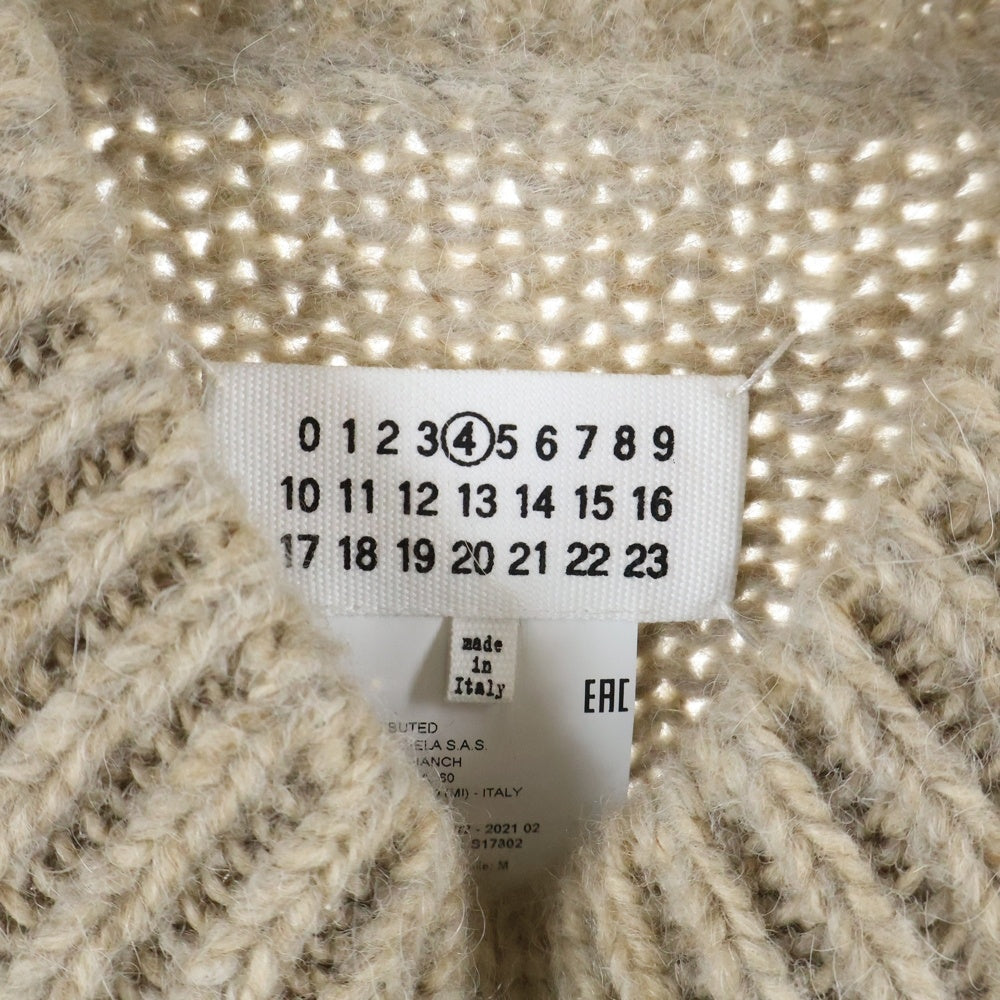 Maison Margiela(メゾンマルジェラ) 21AW ローゲージ アルパカコットンウール モックネック ニット セーター ベージュ S51GP0221 S17802