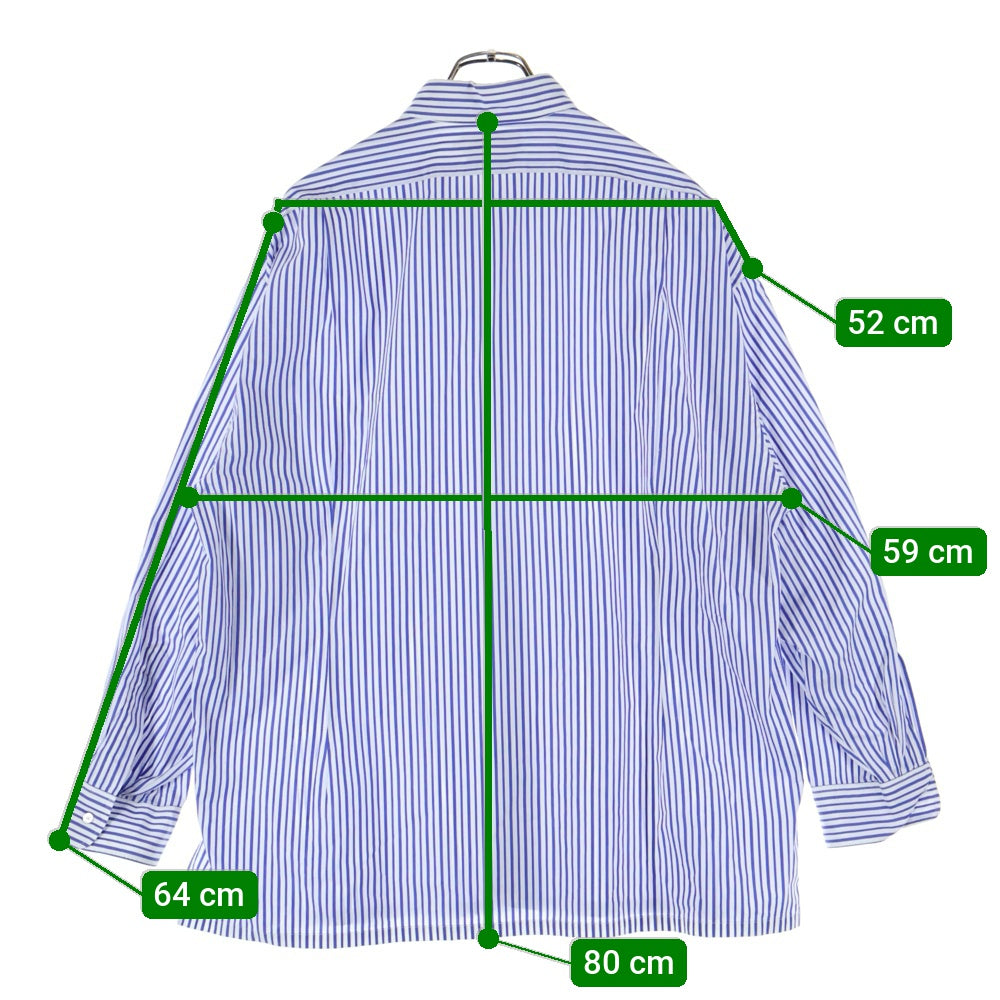 Graphpaper(グラフペーパー) THOMAS MASON REGULAR COLLAR SHIRT トーマスメイソン レギュラーカラー ストライプ柄 長袖シャツ ブルー/ホワイト GM184-50505