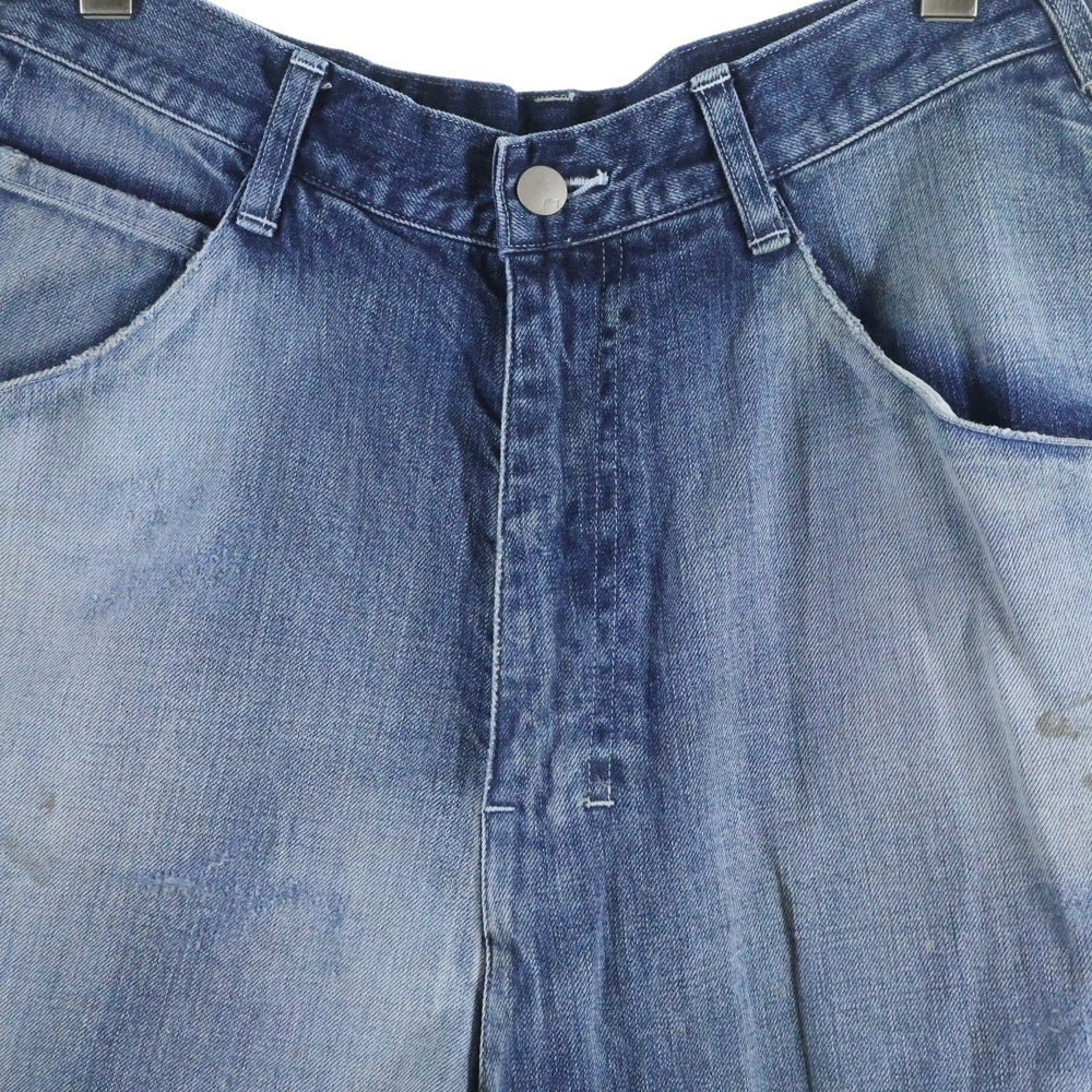ANCELLM(アンセルム) ×WISM BOXY DENIM PAINTER SHORTS ウィズム ヴィンテージ加工 ボクシー デニムペインターショーツ ハーフパンツ インディゴ ACW-11