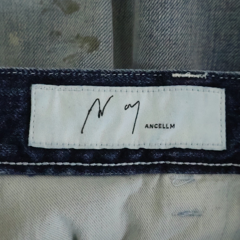 ANCELLM(アンセルム) ×WISM BOXY DENIM PAINTER SHORTS ウィズム ヴィンテージ加工 ボクシー デニムペインターショーツ ハーフパンツ インディゴ ACW-11