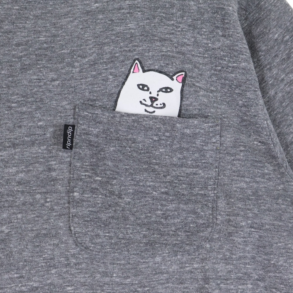 RIPN DIP(リップンディプ) フロントプリント 半袖 ポケットTシャツ カットソー グレー