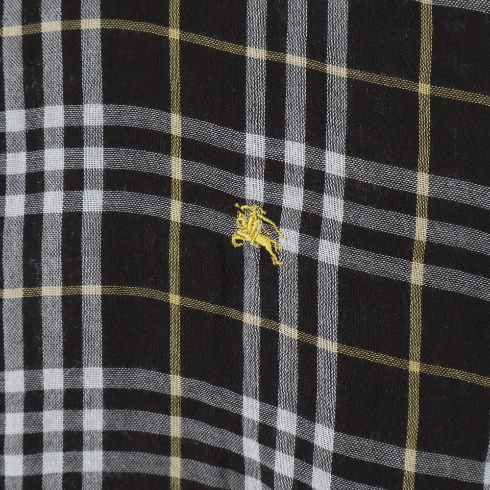 BURBERRY BLACK LABEL(バーバリー ブラックレーベル) ホース刺繍 チェック柄 コットン 長袖シャツ ブラウン BMW04-903-58