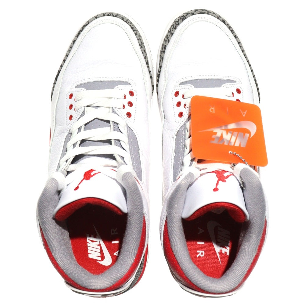 NIKE(ナイキ) AIR JORDAN 3 RETRO エアジョーダン 3 レトロ ファイヤーレッド ハイカットスニーカー ホワイト/レッド US9.5/27.5cm DN3707-160
